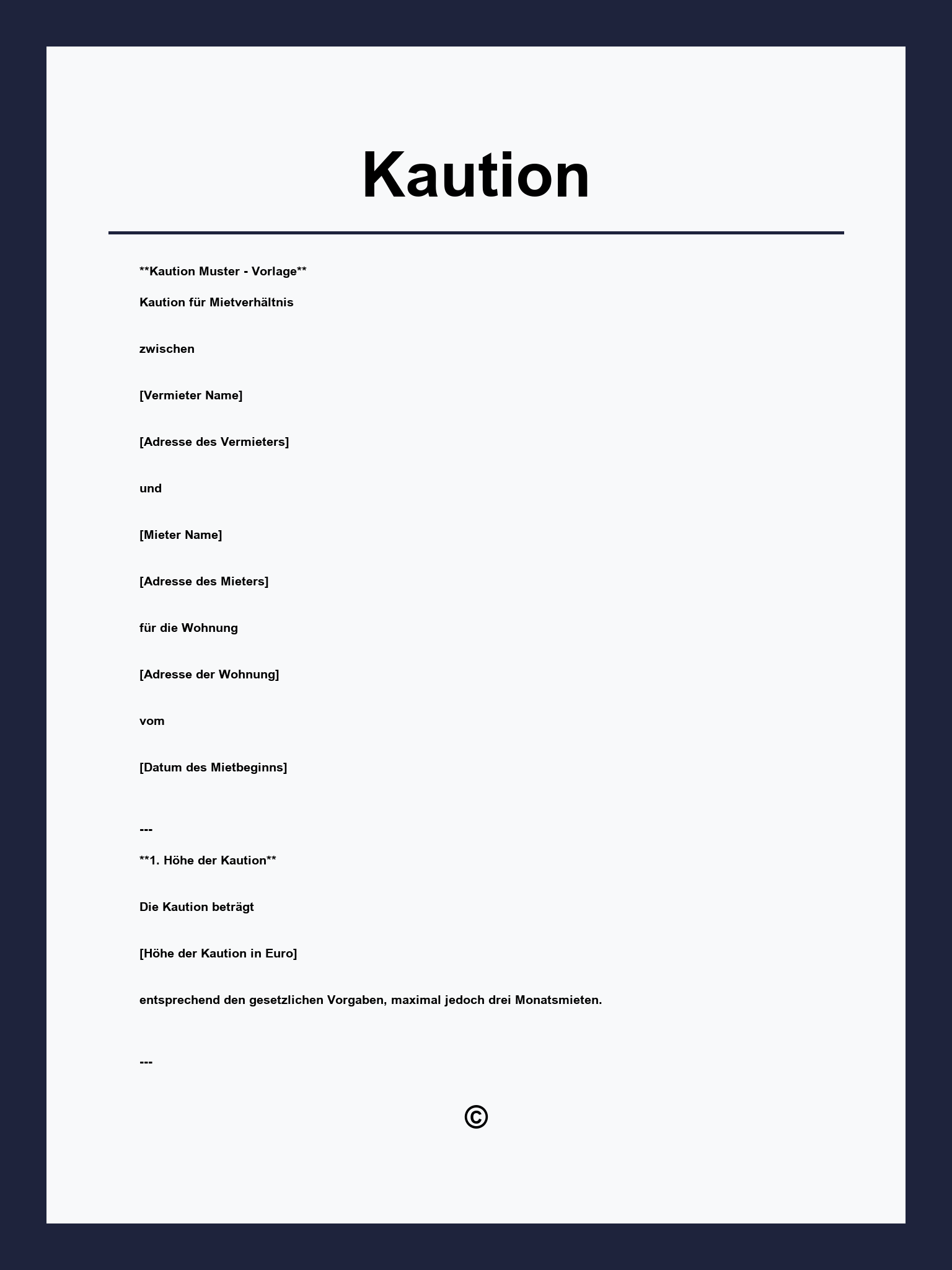 Kaution Von Der Bank